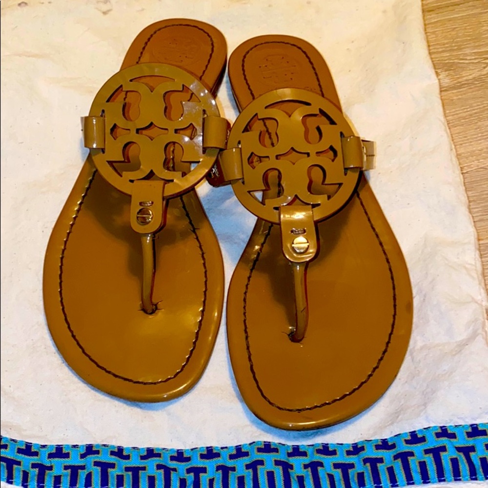 Brown Tory Burch Miller Sandals size 8 1/2